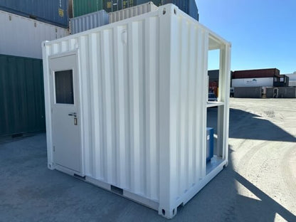 White Modified 10ft Shipping Container with AC image 5