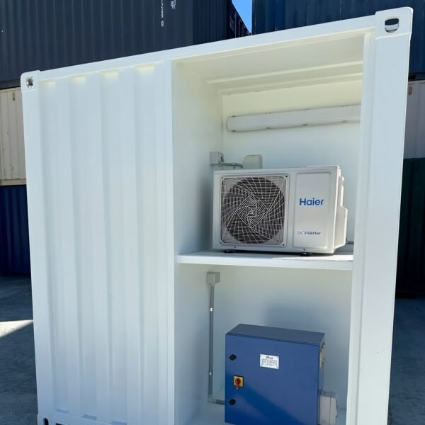 White Modified 10ft Shipping Container with AC image 6