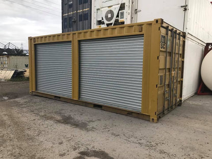 Yellow 20ft Used Container – Dual Side Roll-Up Doors image 1